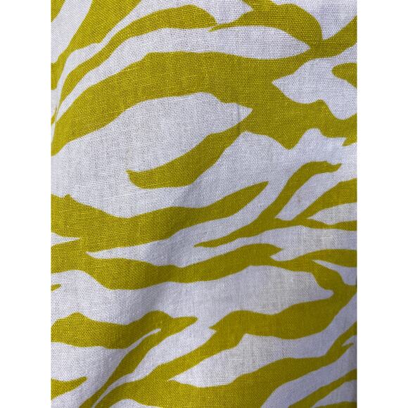Marc New York Linen Yellow Zebra Print Button-down Crop Top Shirt Large - Picture 7 of 7